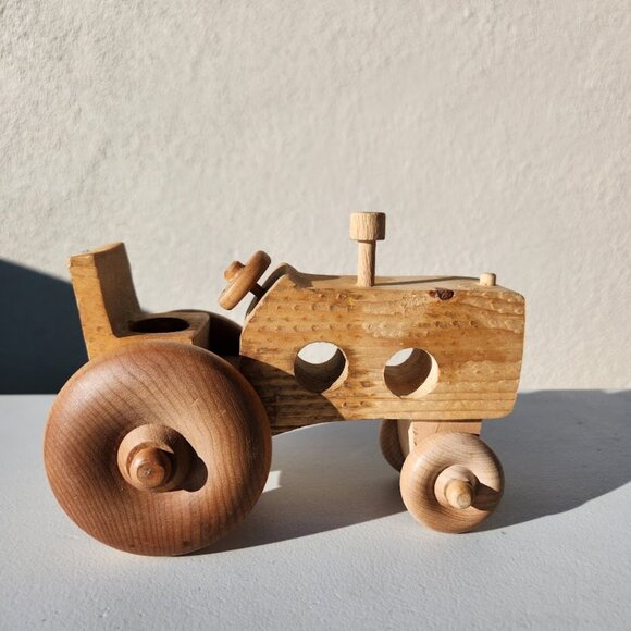 Handmade Other - Handmade Vintage Toy Tractor Hand Crafted car push Decor Montessori Waldorf Minn